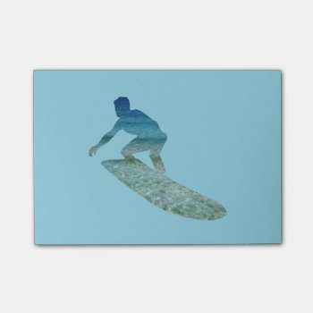 Surfer Surfboarding Ocean Abstract Post-it Notes by RosellaDesigns at Zazzle
