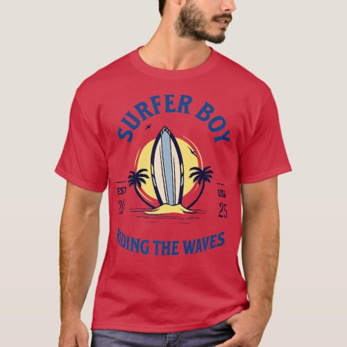 Surfer Surfer Boy Riding the Waves Surfing Premium T_Shirt