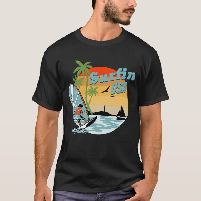 Surfer Surfin in USA T-Shirt (Front)