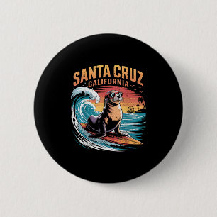 Surfer Surfing 70s 80s Santa Cruz California Retro Button
