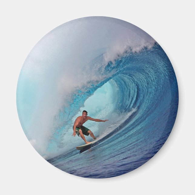 Surfer Surfing a Huge Wave Magnet (Front)