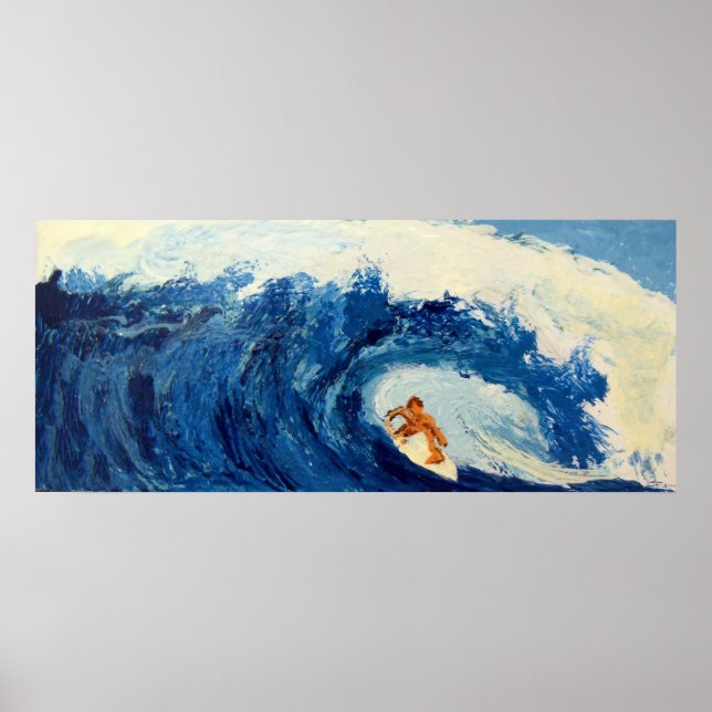 Surfer Surfing Blue Wave Ocean Sea Poster Artwork (Front)