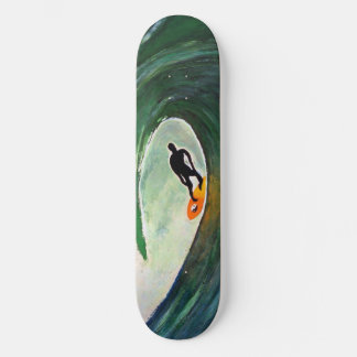Surfer Surfing Silhouette Skate Board Deck Design