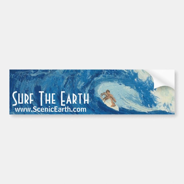 Surfer Surfing Surfer Bumper Sticker Art (Front)