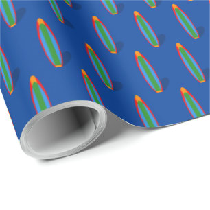Surfer Surfing Themed Happy Birthday Gift Wrap