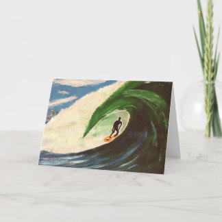 Surfer Surfing Tuberide painting greeting card art