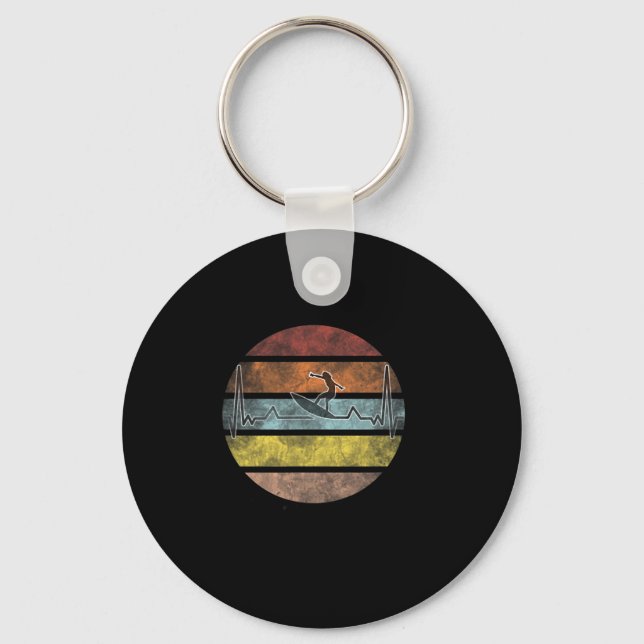 Surfer Surfing Wave Wing Foiling Surf Surfing Hear Keychain (Front)