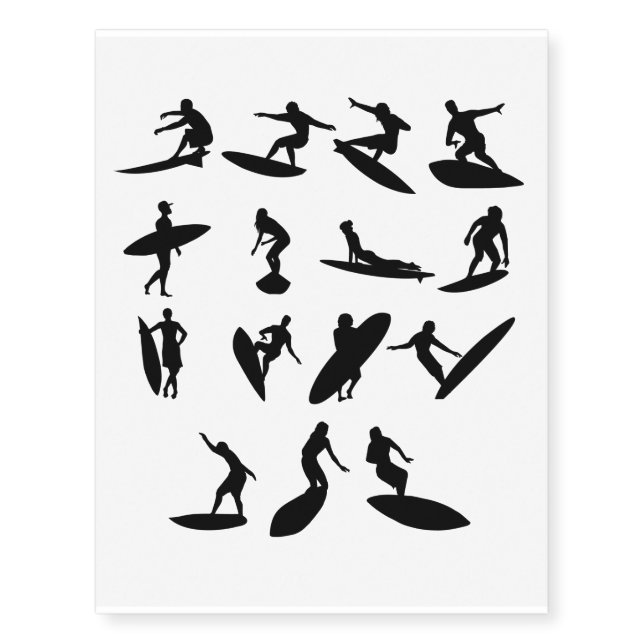 Surfer Tattoos Temporary Body Art (Front)