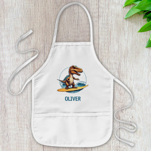 Surfer Trex Dinosaur Kids' Apron