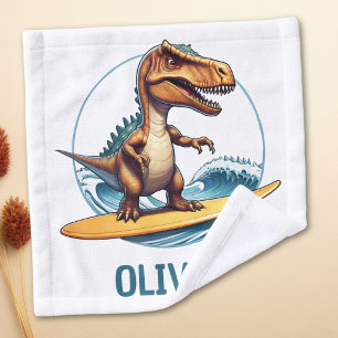 Surfer Trex Dinosaur Wash Cloth