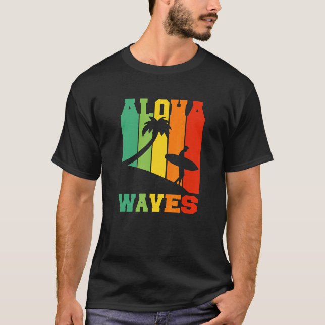 Surfer Tropical Island Hawaii Summer Holiday Surf T-Shirt (Front)
