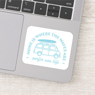 Surfer van life quotes sticker