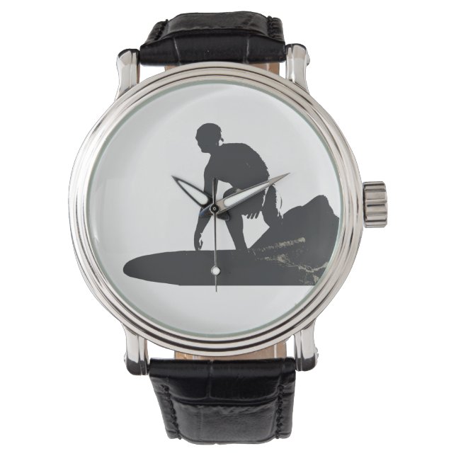Surfer Vintage Leather Watch (Front)