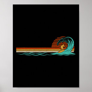Surfer Vintage Wave Retro Surfing Surf Beach Poster