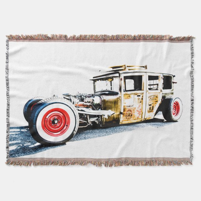 Surfer Wagon Throw Blanket (Front)