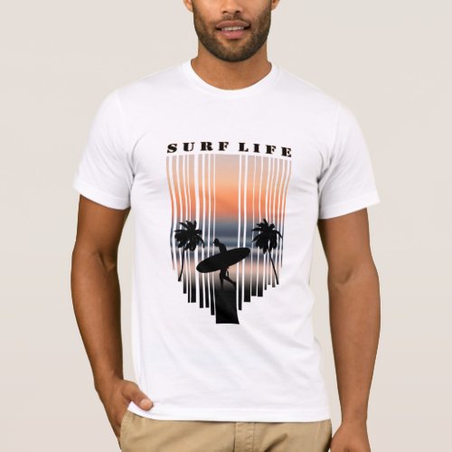 Surfer Walking Into Beach At Sunset  Surf Life T_Shirt