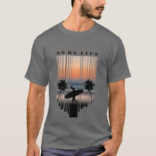 Surfer Walking Into Beach At Sunset Surf Life T- T-Shirt
