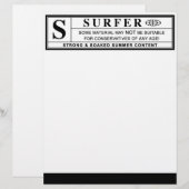 surfer warning label (Front/Back)