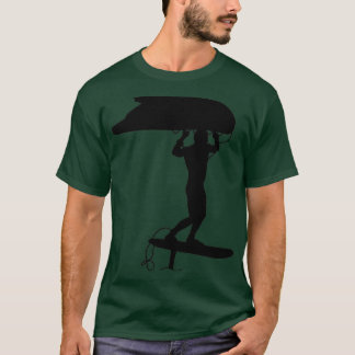 Surfer wing surfing with a foil wing T-Shirt