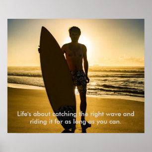 Surfer wit quote poster