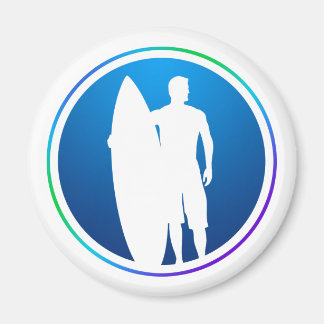 Surfer with Surfboard Magnet