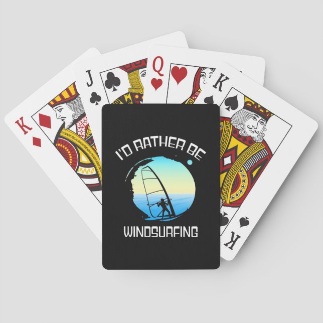 Surfer Would Rather Be Windsurfing Poker Cards (Back)