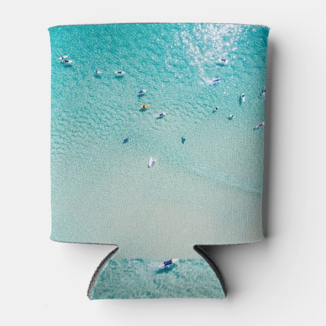 Surfers aerial view, clear ocean. can cooler (Front)