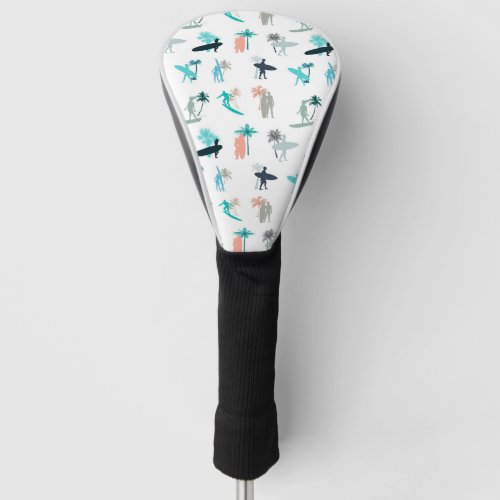 Surfers and Palm Trees Pattern Golf Head Cover