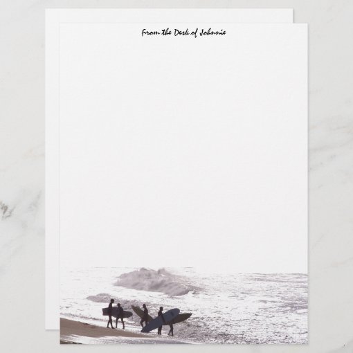 Surfers Beach Personalized Letterhead | Zazzle