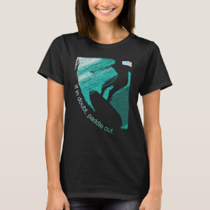 Surfers Blue Tube Wave Rider Pencil Sketch T-Shirt