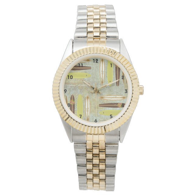 Surfers Boardroom Surf Board Wall Clock Watch (Front)