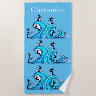 Surfers Everywhere Thunder_Cove  Beach Towel
