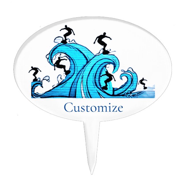 Surfers Everywhere Thunder_Cove  Cake Topper (Front)