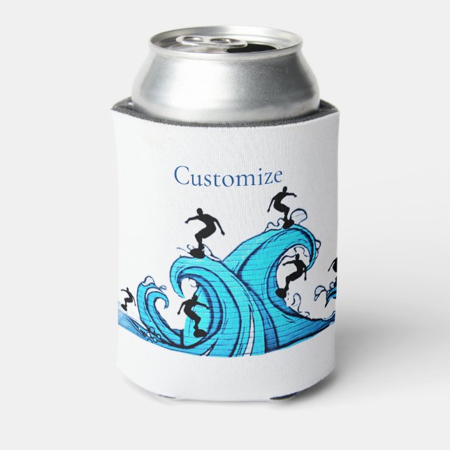 Surfers Everywhere Thunder_Cove  Can Cooler (Can Back)