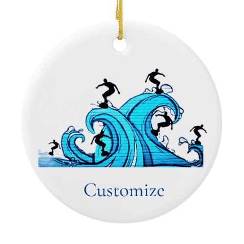 Surfers Everywhere Thunder_Cove  Ceramic Ornament