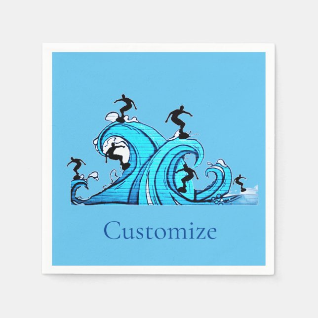 Surfers Everywhere Thunder_Cove  Napkins (Front)