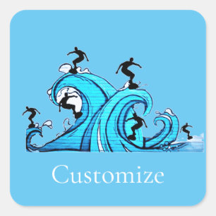 Surfers Everywhere Thunder_Cove  Square Sticker