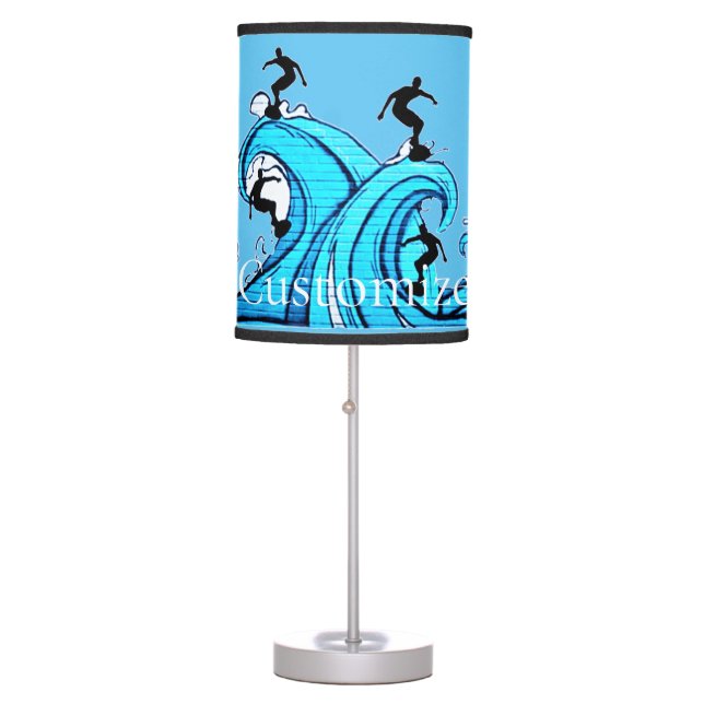 Surfers Everywhere Thunder_Cove  Table Lamp (Front)