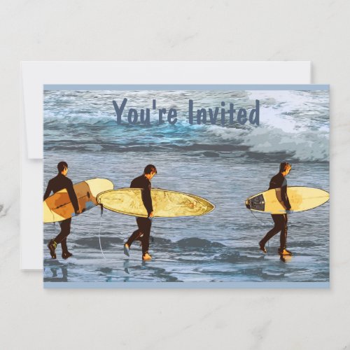 Surfers Head Into the Ocean to Catch the Last Wave Invitation