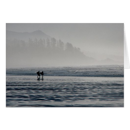 Surfers in the mist. cards (Front Horizontal)
