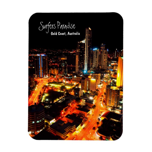 Surfers Paradise Gold Coast Australia City Lights Magnet (Vertical)