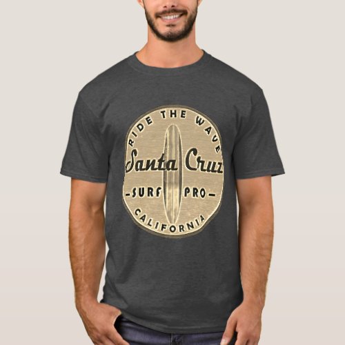 Surfers Santa Cruz Vintage Retro Distressed T_Shirt