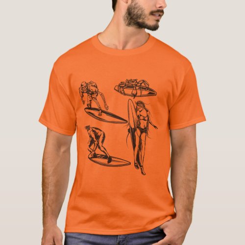 Surfers Vintage Surf Design T_Shirt