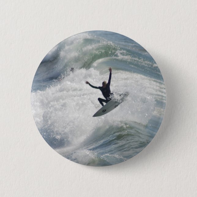 Surfin Pinback Button (Front)