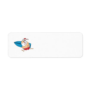 surfin santa label
