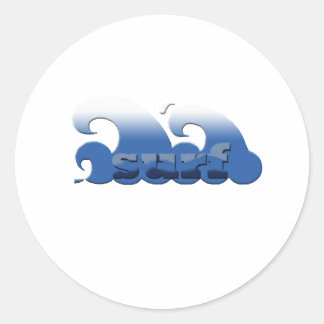 Surfin Wave Classic Round Sticker