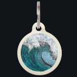 Surfin' Wave Pet ID Tag<br><div class="desc">Cool your jets and show your love for the surf with this righteous pet ID tag!</div>
