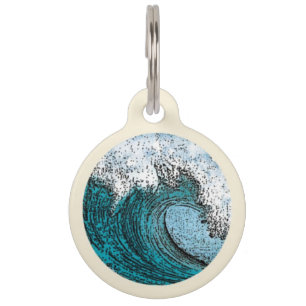 Surfin' Wave Pet ID Tag