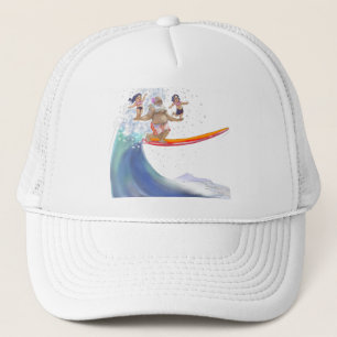 sUrFiN WiTh sAnTa Trucker Hat