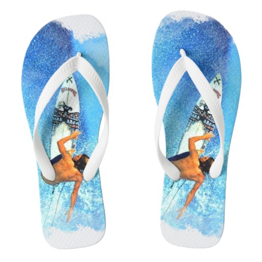 Surfing 1B Flip Flops | Zazzle